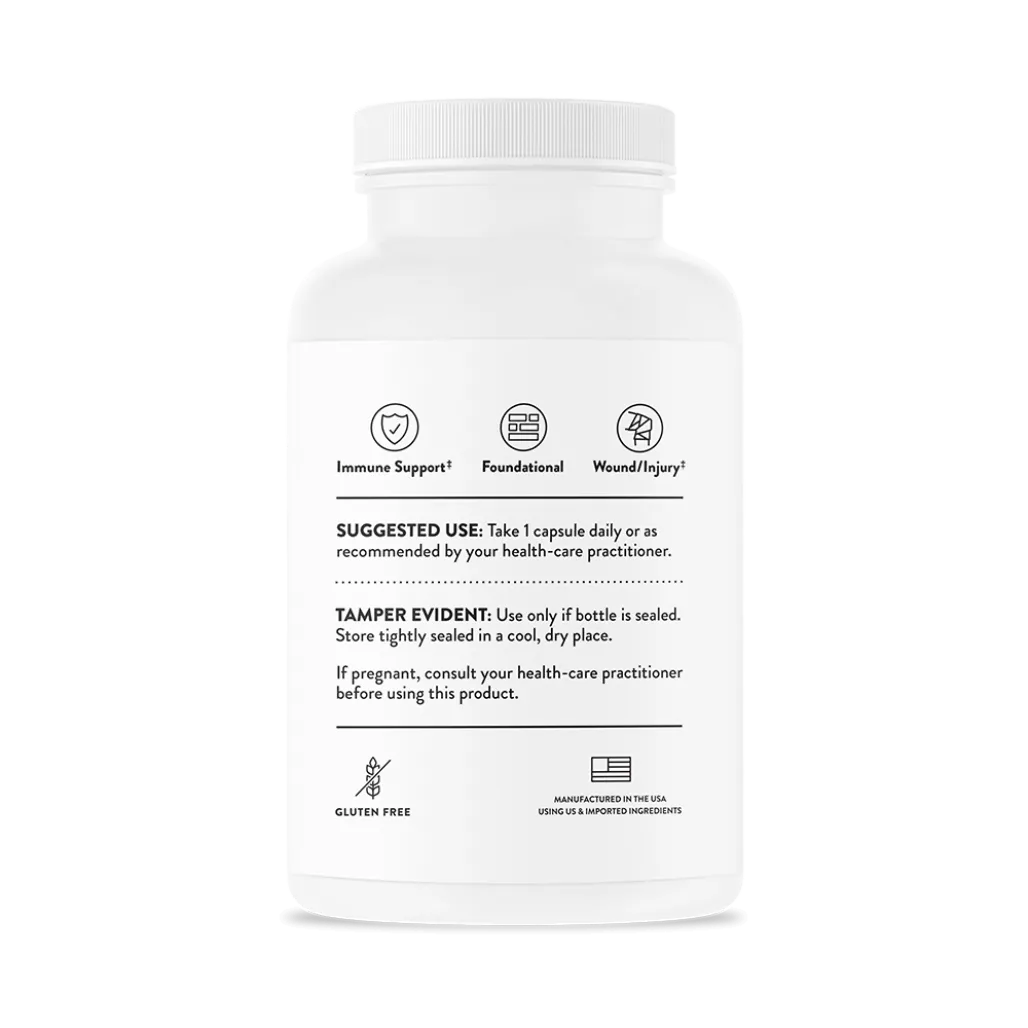 Buy Thorne Ascorbic Acid Vitamin C 60 Caps