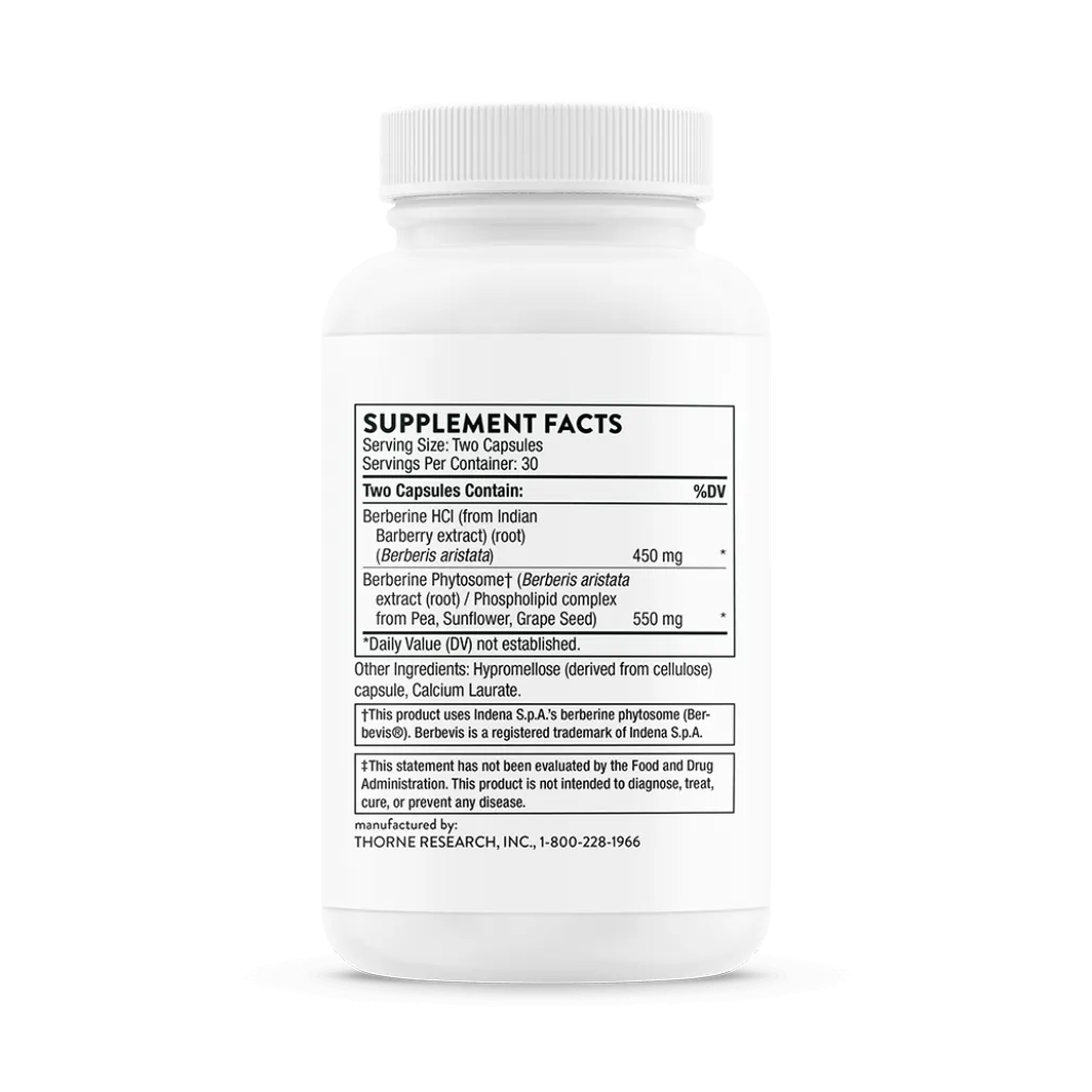 Thorne Berberine 1000 mg supplement Ingredients