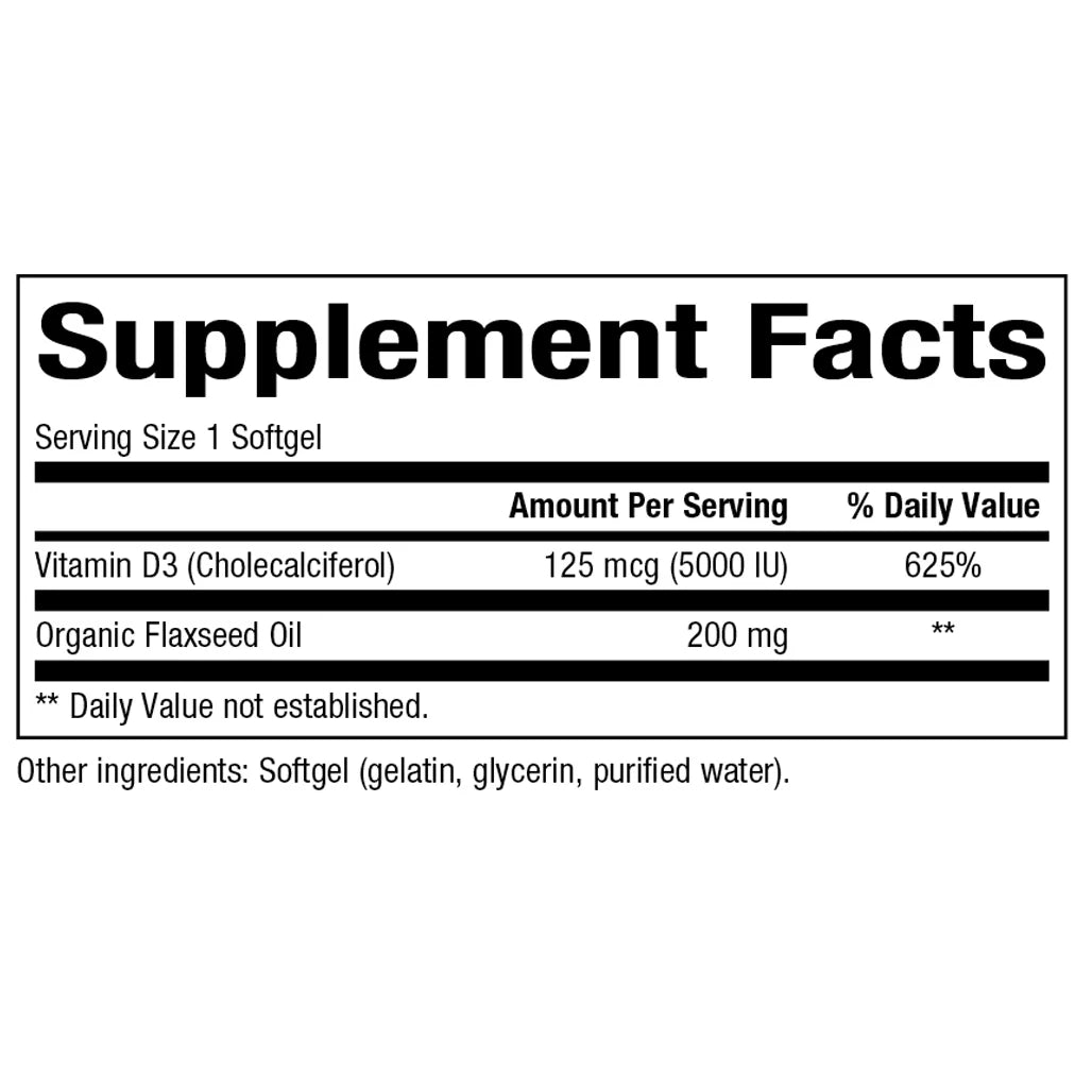 Vitamin D3 5000IU Bioclinic Naturals