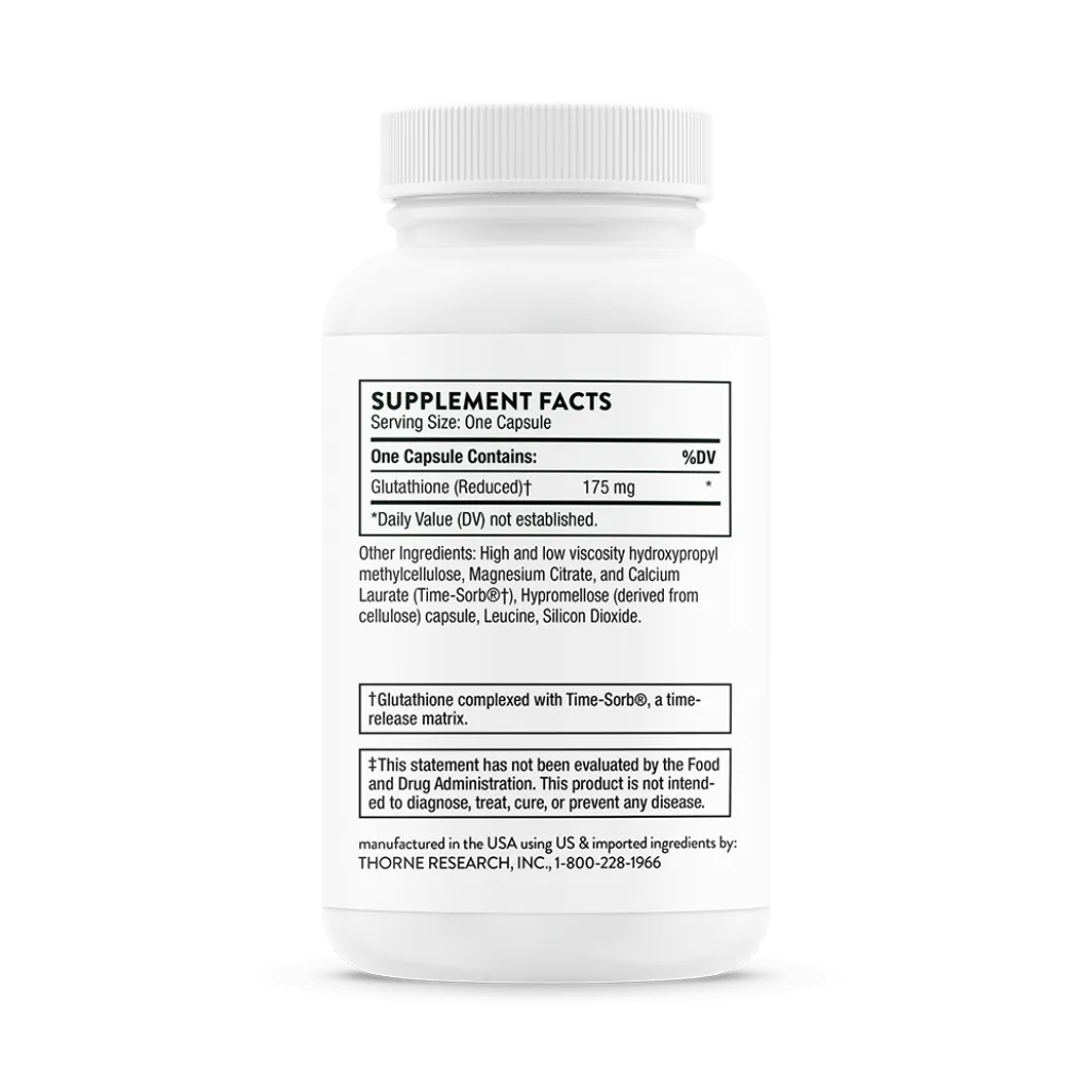 Thorne Glutathione-SR NSF 60 caps supplement facts