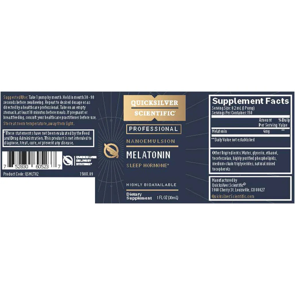 QuickSilver Scientific Melatonin Professional Dose 4 mg - 1 oz