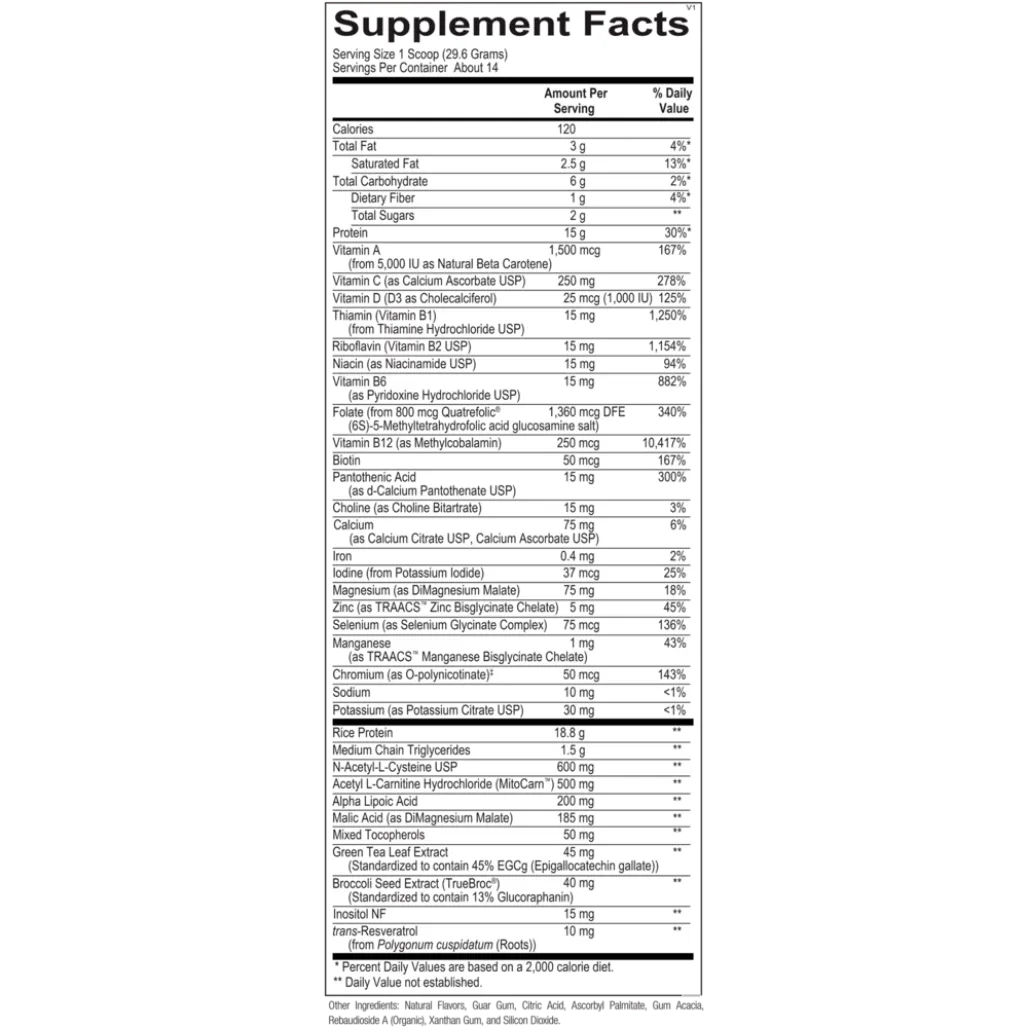 Mitocore Protein Blend Lemon Ortho Molecular Products