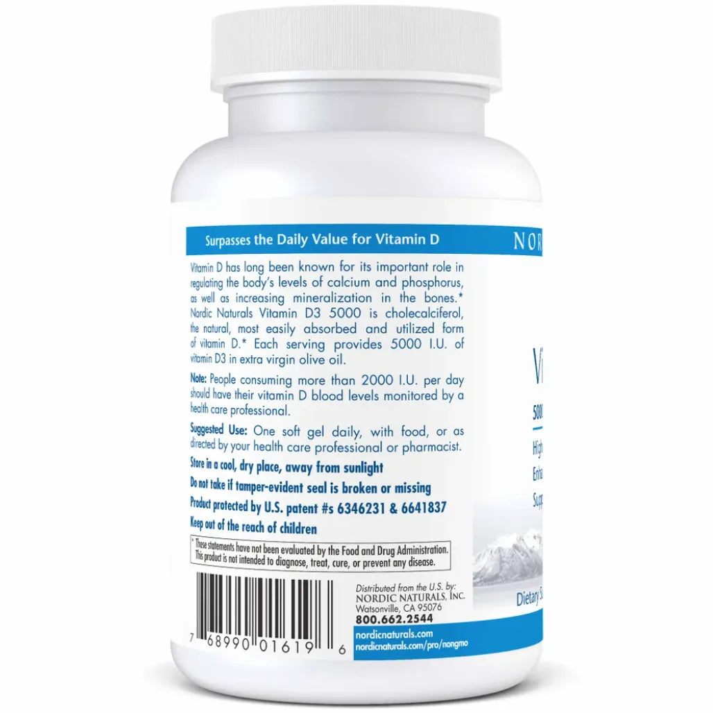 About Nordic Naturals Vitamin D3 5000IU - High-Potency Immune Support
