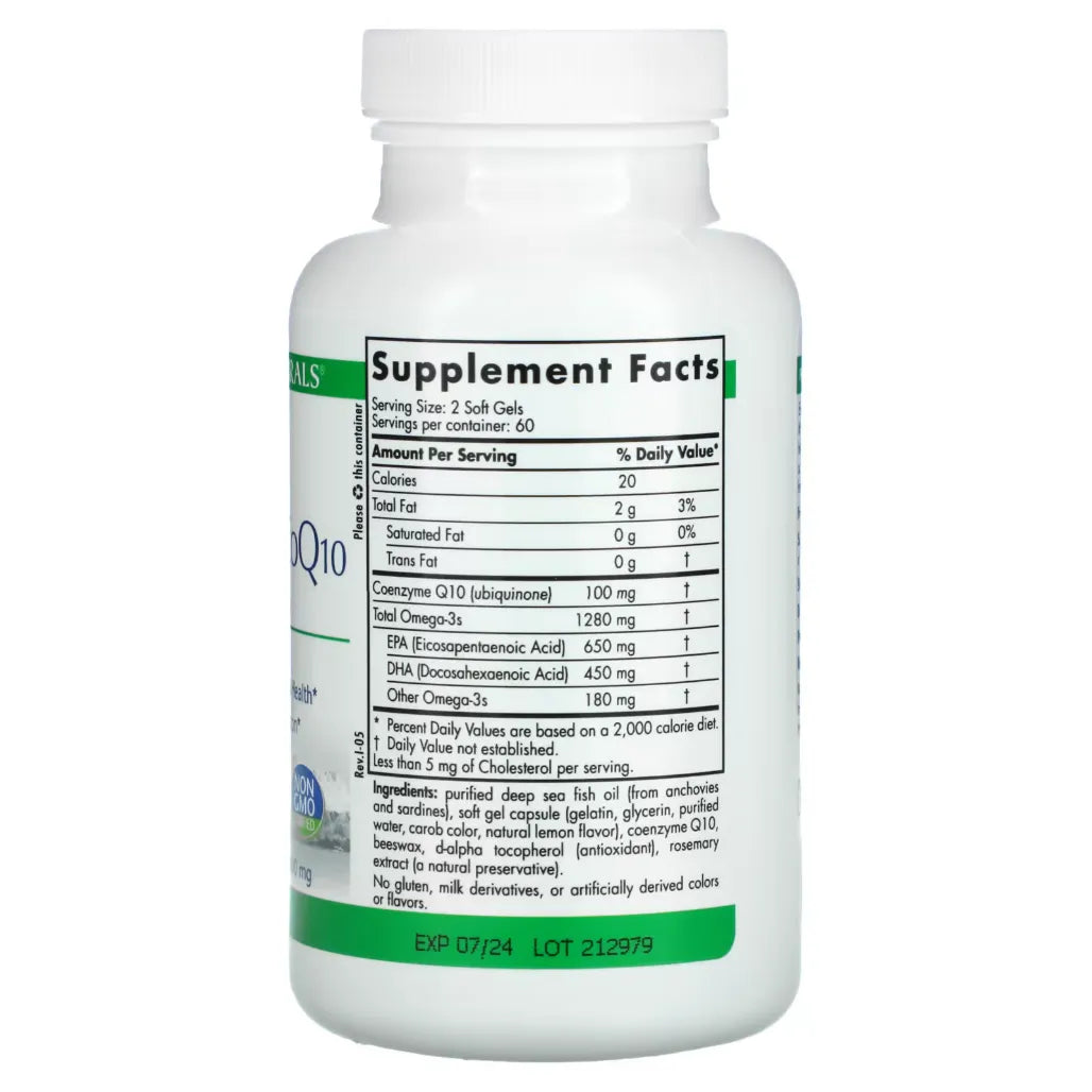 Ingredients of ProOmega CoQ10 Dietary Supplement - Coenzyme Q10 100mg, EPA 650, DHA 450, Omega-3s 1280 mg