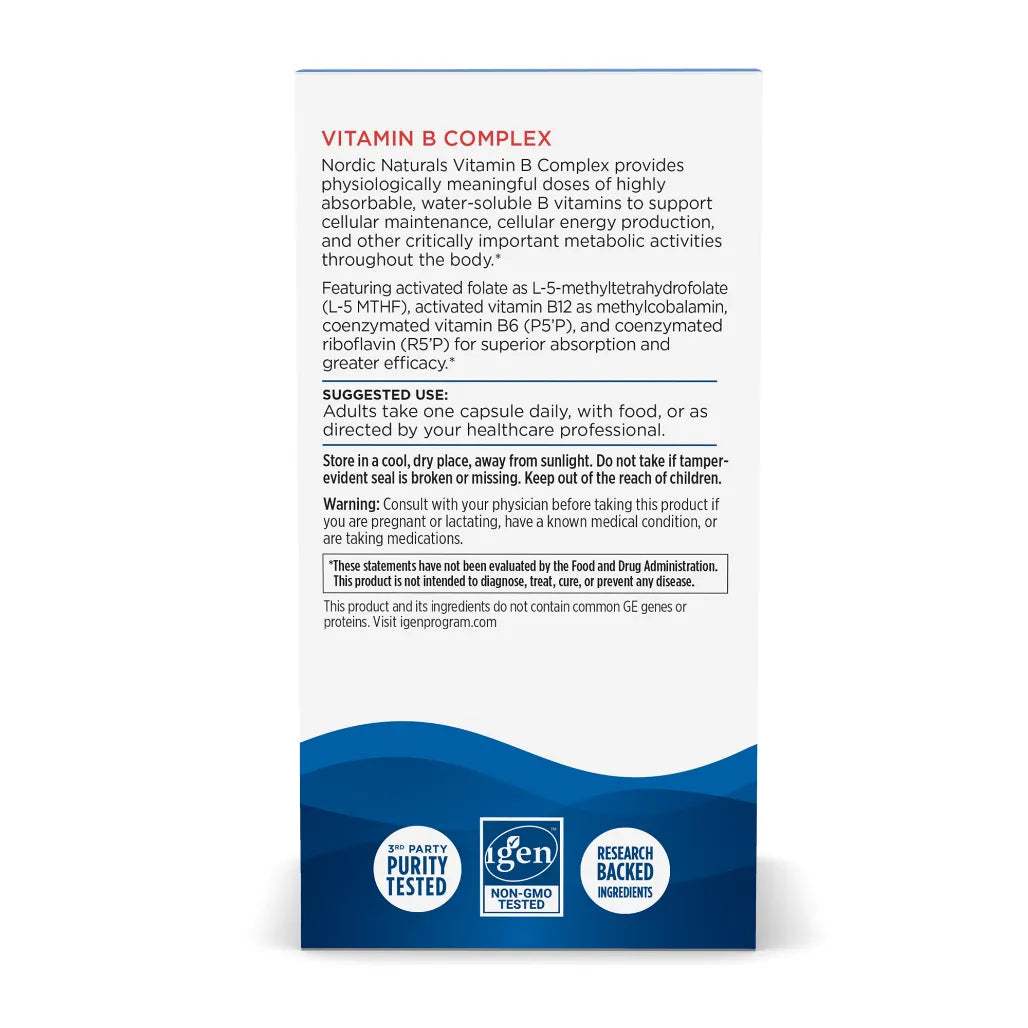 About Nordic Naturals Vitamin B Complex - Supports Daily Cellular Maintenance