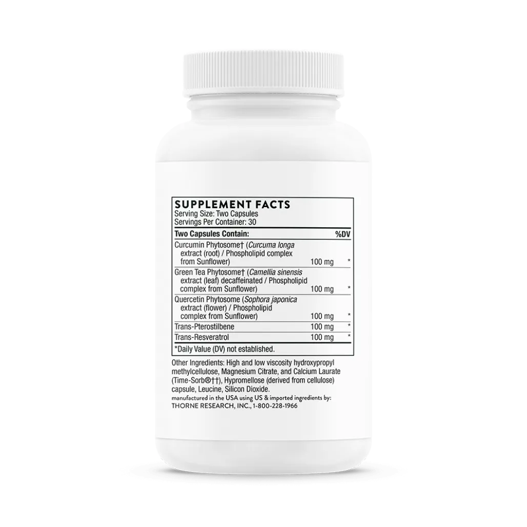 Thorne PolyResveratrol-SR 60 caps supplement facts