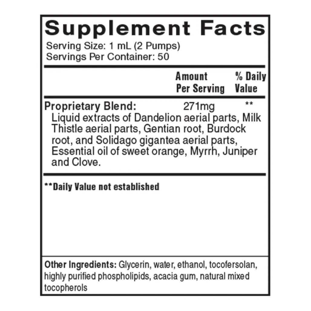 QuickSilver Scientific Bitters #9 Liposomal supplement facts