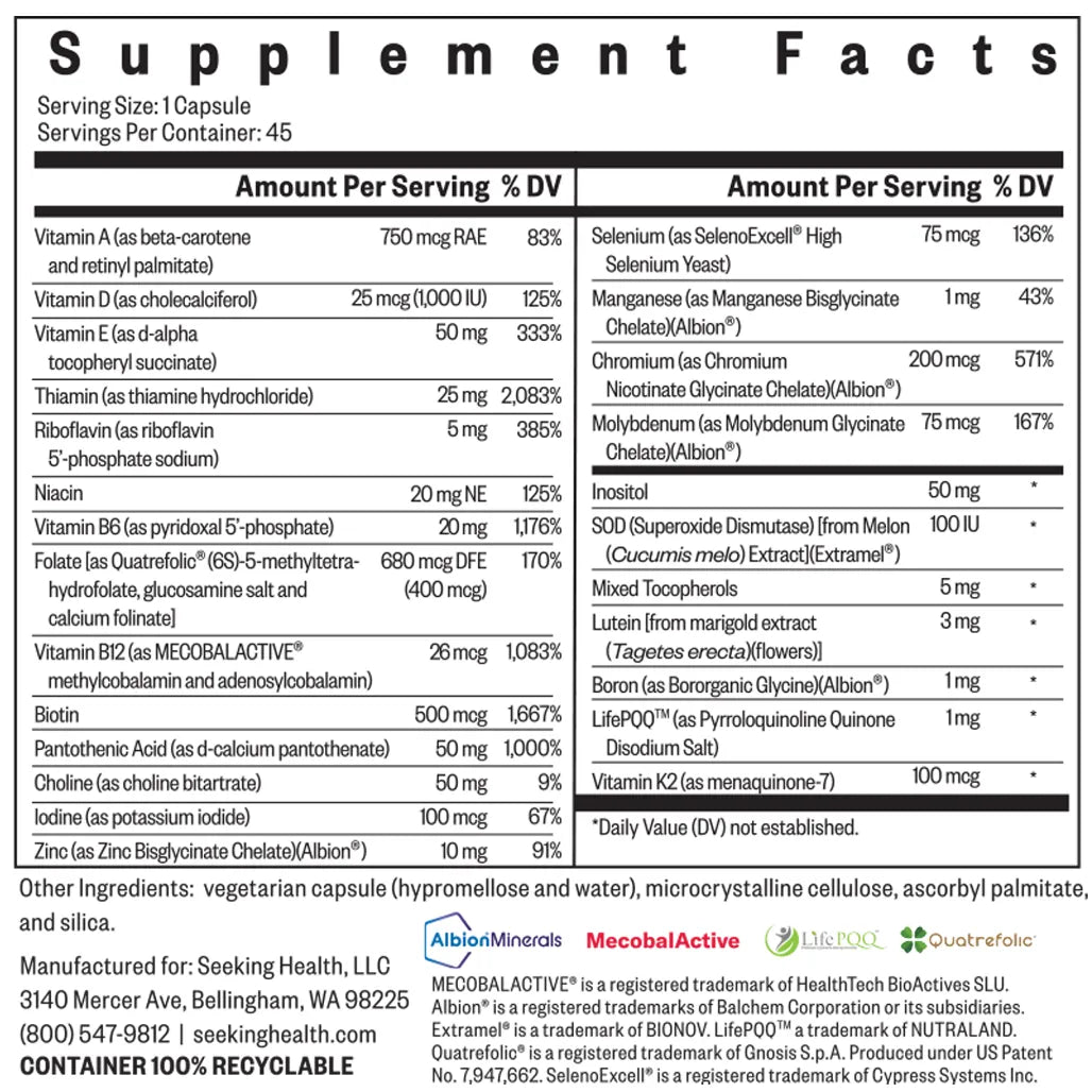 Multivitamin One Seeking Health