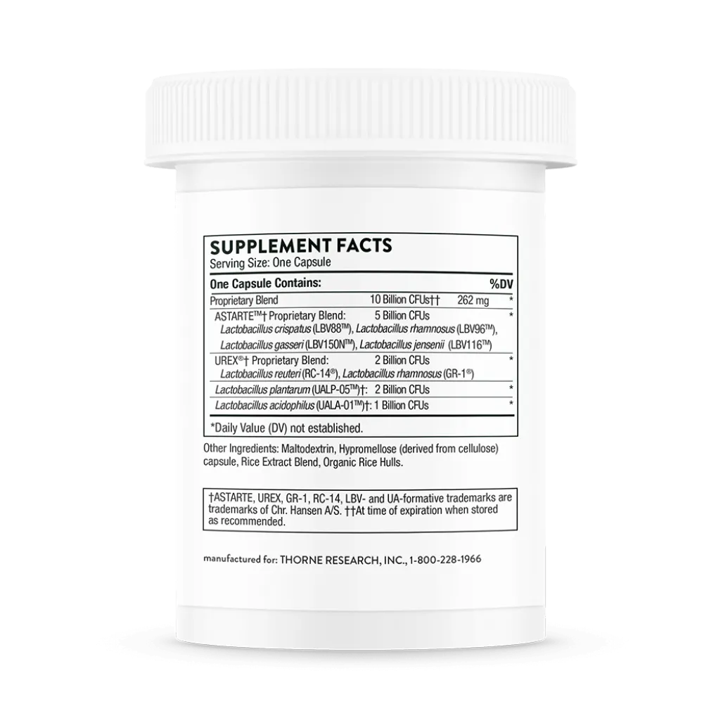 Thorne Women's Daily Probiotic Supplement Ingredients