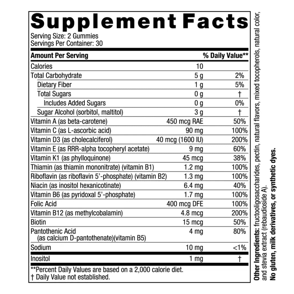 Zero Sugar Multivitamin Gummies By ;Nordic Naturals