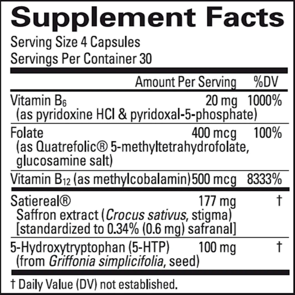 BrainMD Serotonin Mood Support supplement facts - product ingredients
