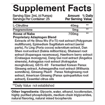QuickSilver Scientific Adaptogenic Black Label supplements facts