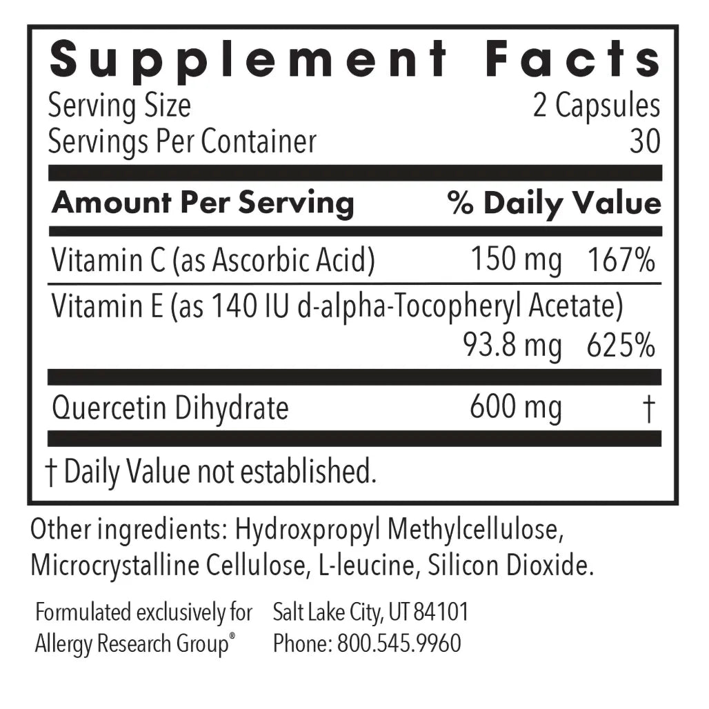 Allergy Research Group Quercetin 300 - 60 vegcaps
