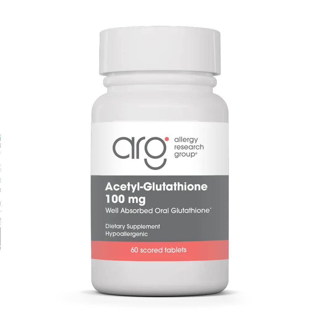 Allergy Research Group Acetyl-Glutathione 100 mg tabs label