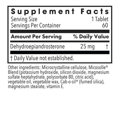 Allergy Research Group DHEA 25 tablets label