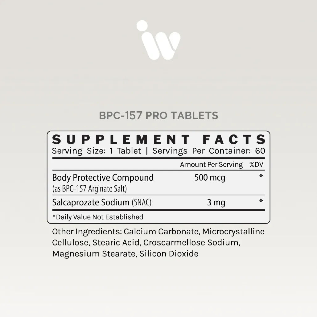 infiniwell BPC 157 pro tablets 500mcg