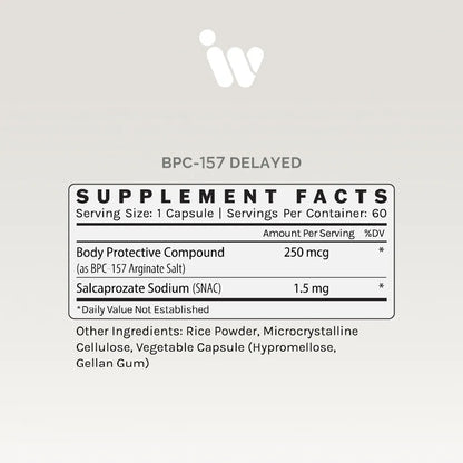 BPC-157 Delayed 250mcg Supplement Facts
