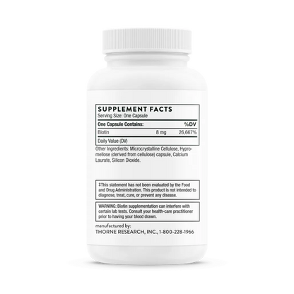 Thorne Biotin-8 60 vegcaps supplement facts