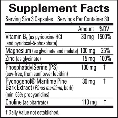 BrainMD Supplement facts of Attention Support mood supplement facts 