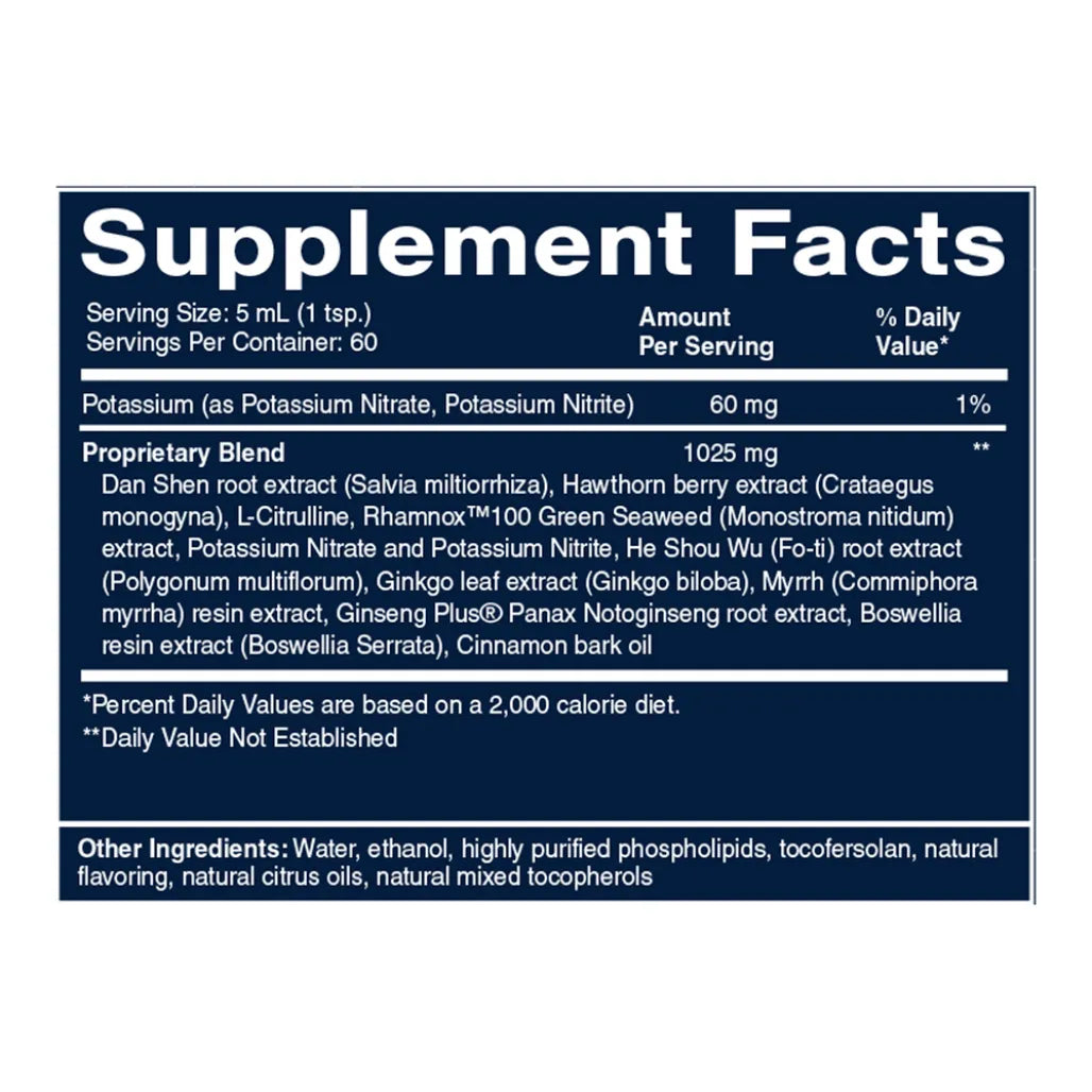 QuickSilver Scientific Cardio Elite NO and Vascular Support Formula  supplements facts