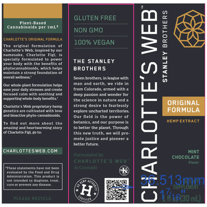 Benefits of 50 mg Mint Chocolate  - 1 oz | Charlotte's Web| Supports daily stresses