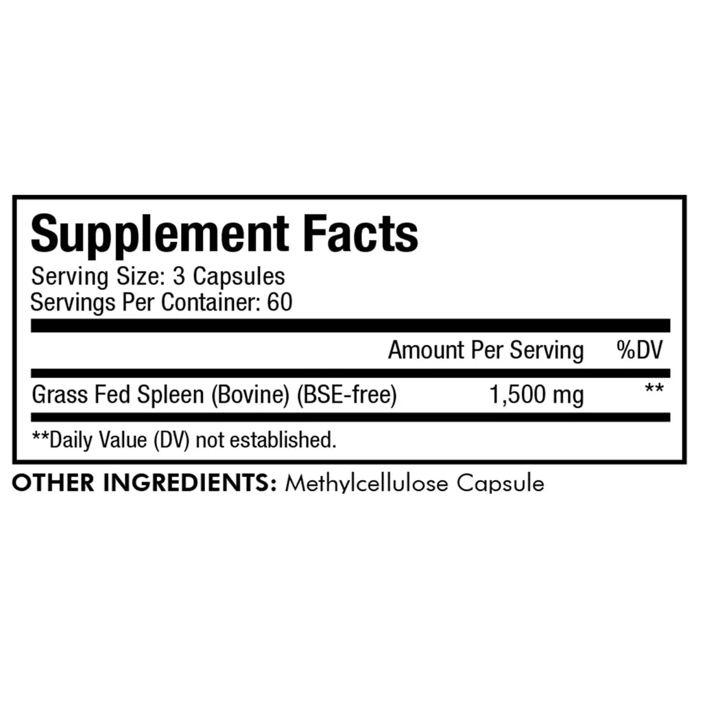 CodeAge Grass-fed Beef Spleen - Support Immune Health and Spleen Function