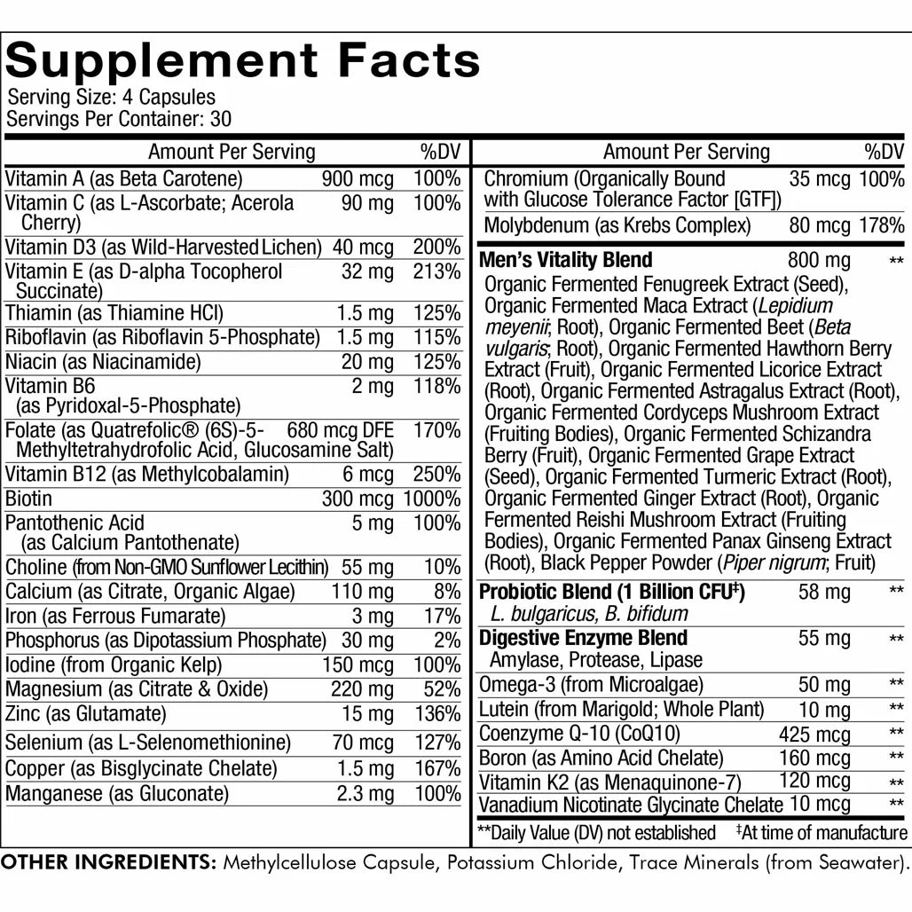 CodeAge Men's Fermented Multivitamin - Support Immune Function.
