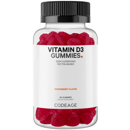 CodeAge Vitamin D3 Gummies - Help Assist in Calcium Absorption and Bone Growth.