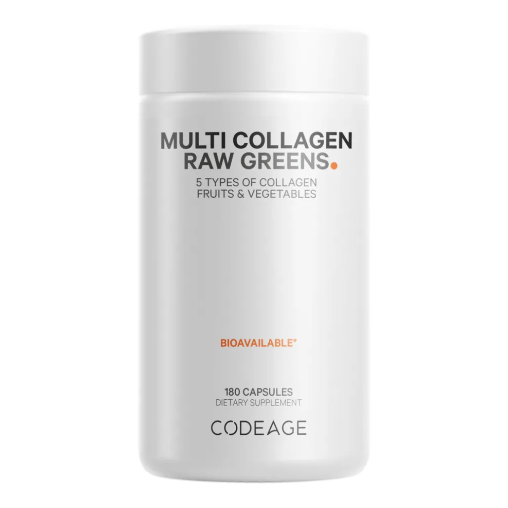 CodeAge Multi Collagen Raw Greens - Support Healthy Tendons, Ligaments and Muscles