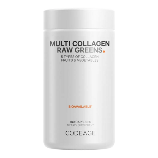 CodeAge Multi Collagen Raw Greens - Support Healthy Tendons, Ligaments and Muscles