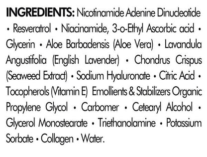 Ingredients of Eternal Platinum Nad Serum - Collagen, Vitamin C, E