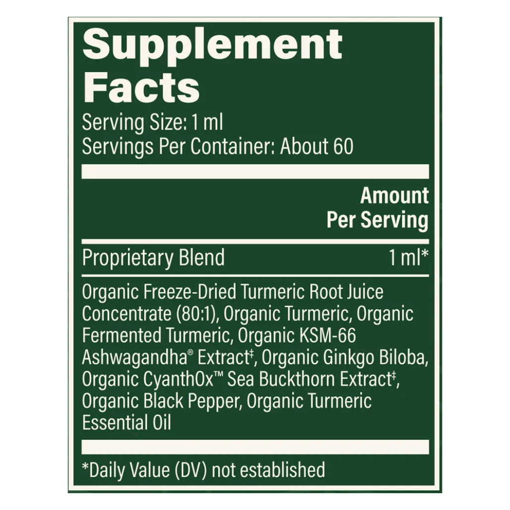 Global Healing Brain Health Supplement Facts