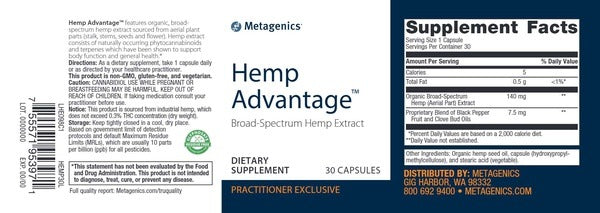 Metagenics Hemp Advantage for immune support