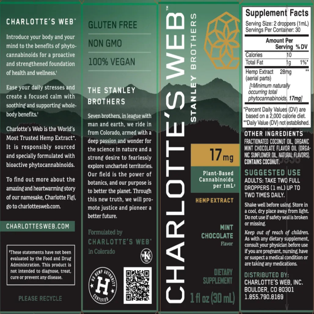 Benefits of 17mg Mint Chocolate  - 1 oz | Charlotte's Web| Supports healthy sleep cycles