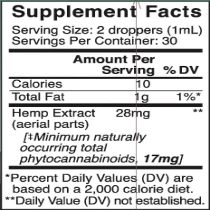 Ingredients of 17mg Mint Chocolate  - hemp extract, organic mint chocolate flavor oil, fractionated coconut oil