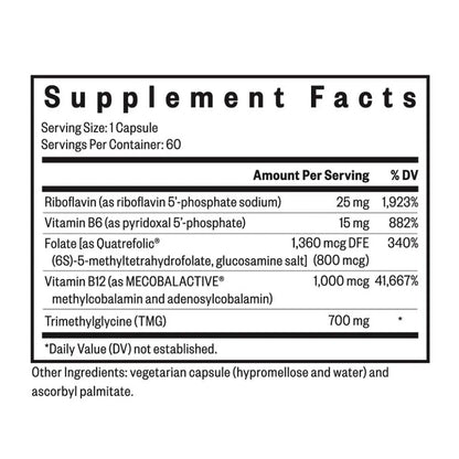 Homocysteine Nutrients (Formerly HomocysteX Plus) supplement facts