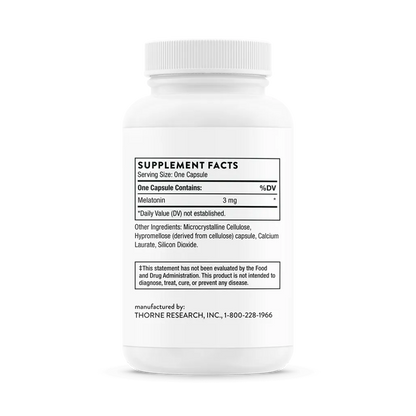 Thorne Melaton-3 60 caps supplement facts