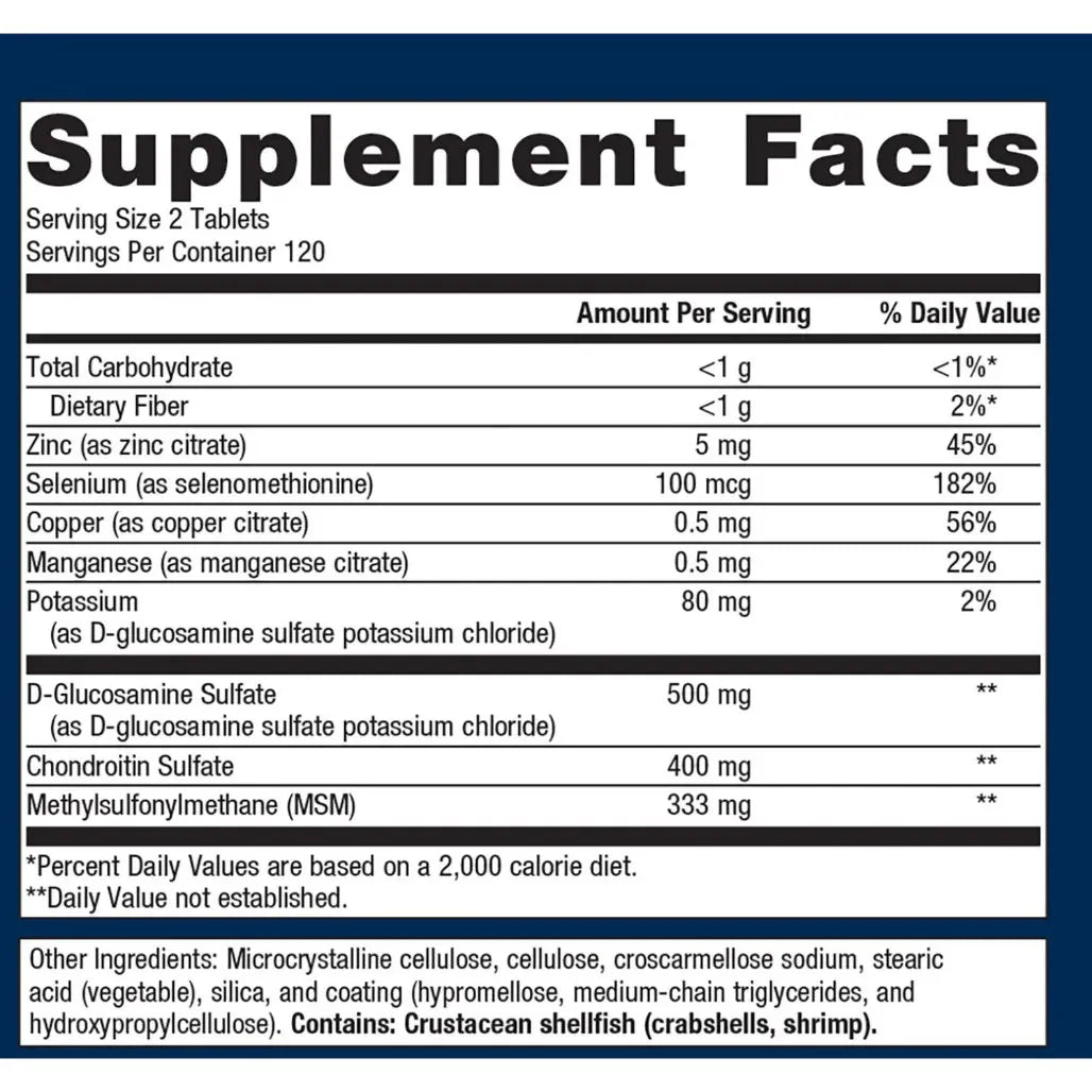Metagenics ChondroCare supplement facts