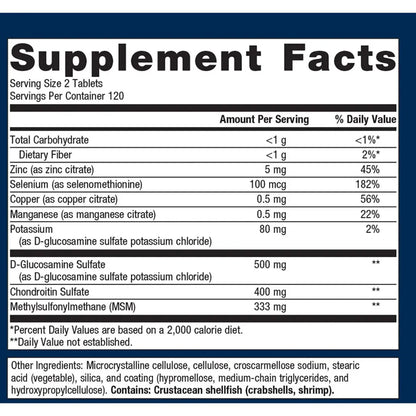 Metagenics ChondroCare supplement facts