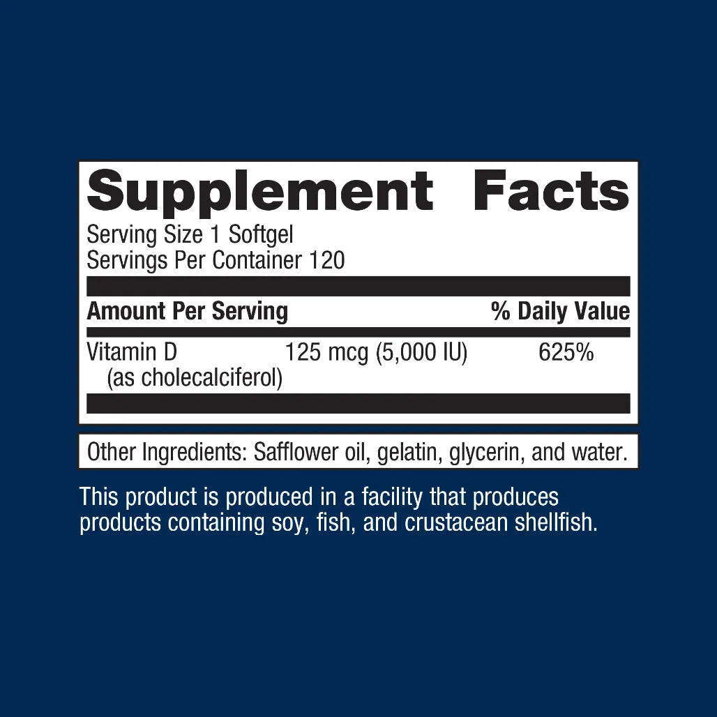 Metagenics vitamin  D3 5,000 IU 120 Softgels