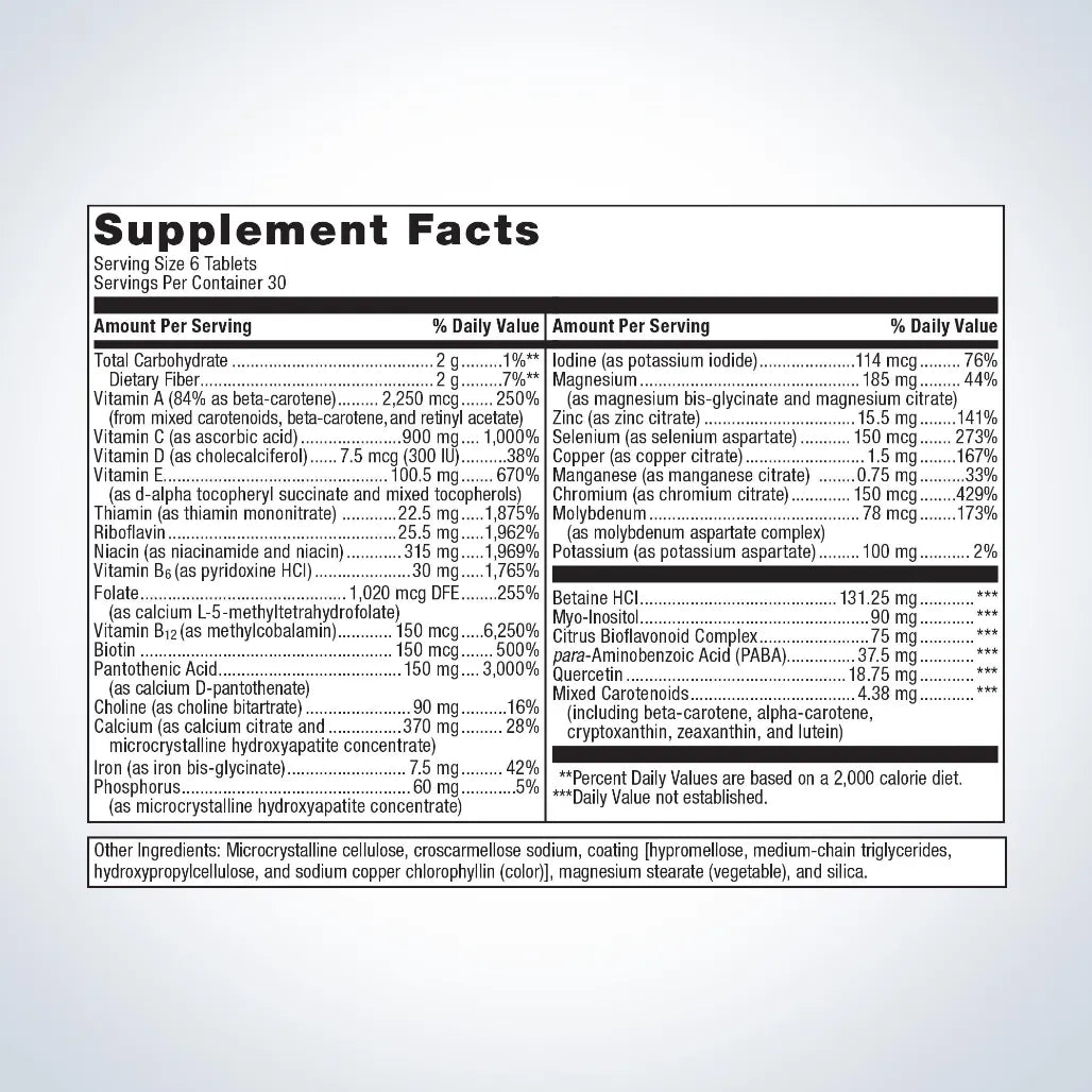 Metagenics Multigenics Intensive Care-Iron - 180 tabs