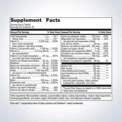 Broad spectrum vitamin and mineral formula to support overall health