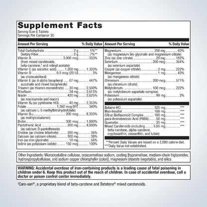 Broad spectrum vitamin and mineral formula to support overall health