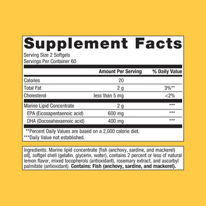 Metagenics OmegaGenics EPA-DHA 500 Enteric supplement facts