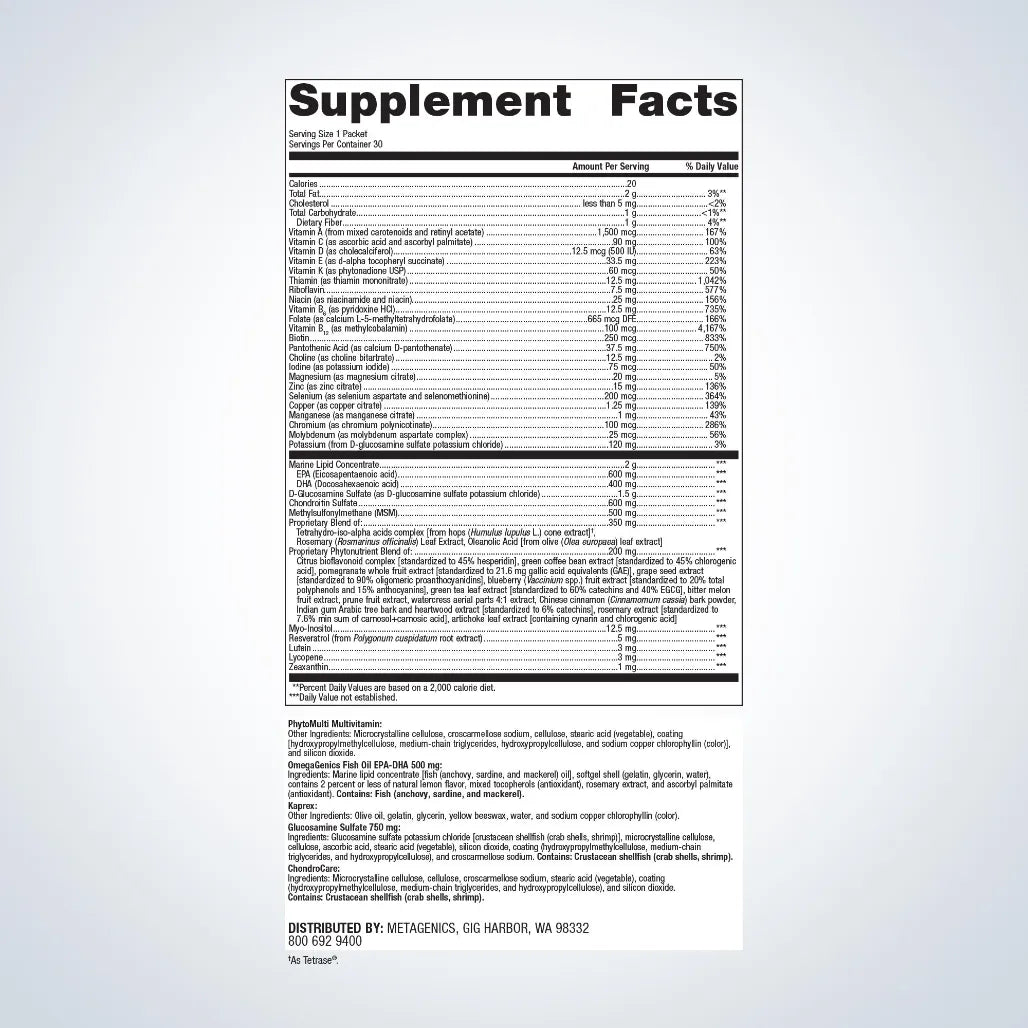Targeted support for joint health, overall health, and wellness.
