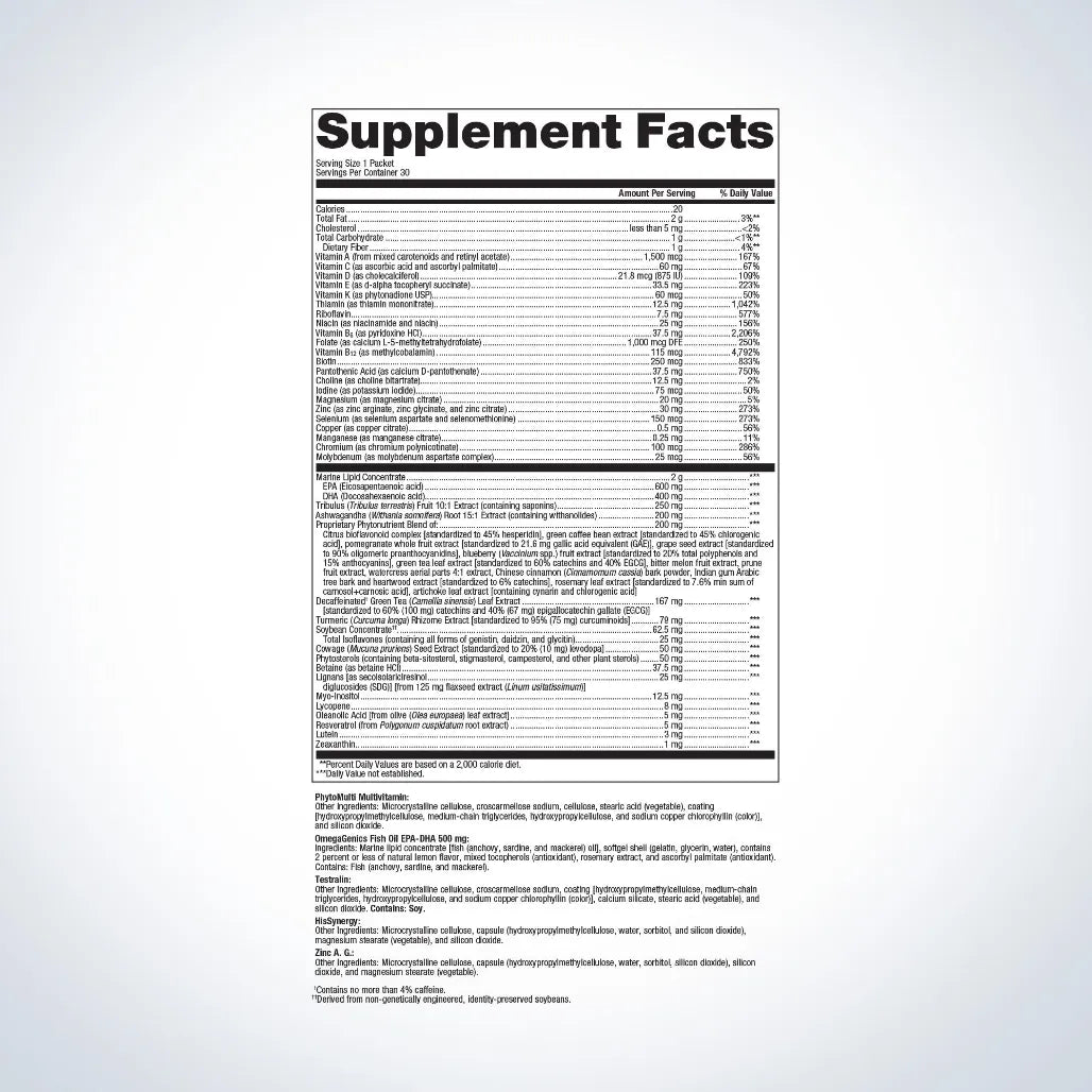 Men’s daily packs to support energy, strength, and stamina
