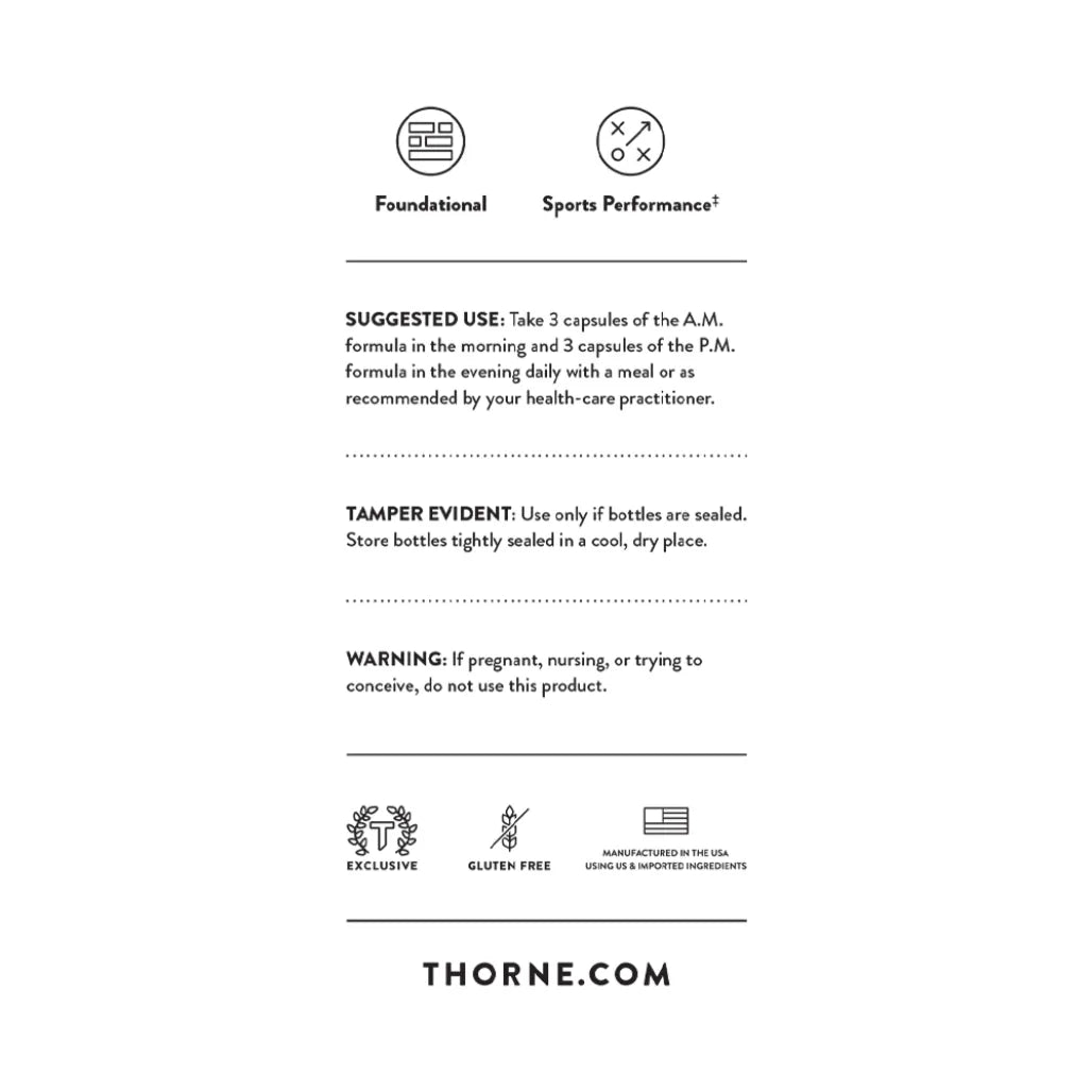 Thorne Multi-Vitamin Elite A.M. P.M NSF - Suggested Use
