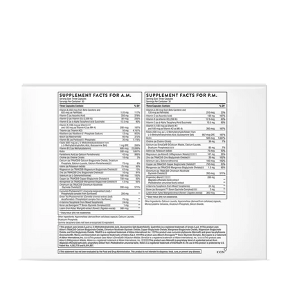 Thorne Multi-Vitamin Elite A.M. P.M NSF supplement facts