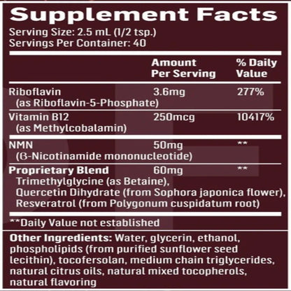 QuickSilver Scientific NAD+ Platinum Ingredients