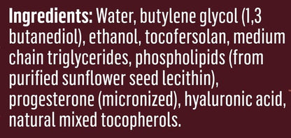 Quicksilver Scientific Nanoformulated Progesterone+ 1 oz supplement facts